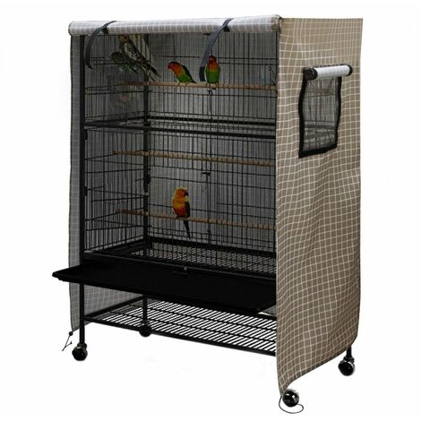 Grande housse de cage a oiseaux protection anti-vent et anti-poussiere de cage a oiseaux lavable, Marron - Marron