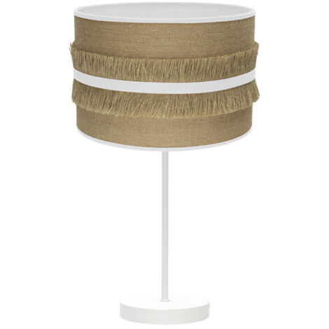 Grande lampe à poser natalia 1xe27 blanc/blanc de soie 62x30x30 cm