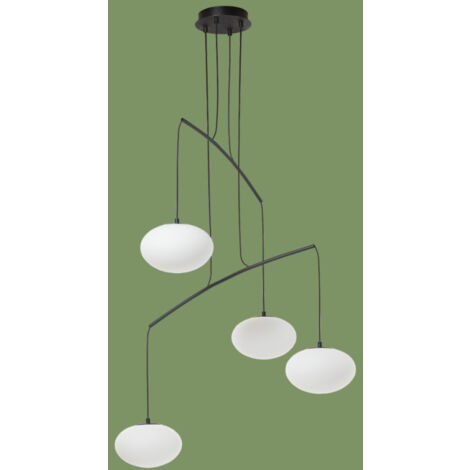 Grande lampe à suspension globe Press noir