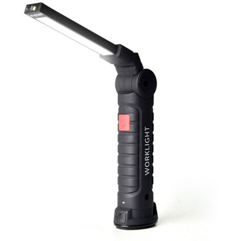 Grande lampe de poche LED magnétique USB. multifonctionnelle. forte lumière d'avertissement. lampe de travail pour la réparation automobile