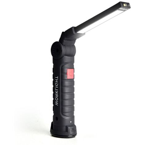 Grande lampe de poche LED magnétique USB, voyant d'avertissement puissant et multifonctionnel, fonctionnant pour la réparation automobile