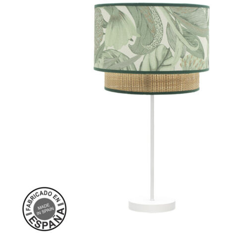 Grande lampe de table congo 1xe27 blanc/vert naturel 64x30x30 cm