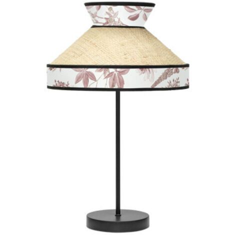 Grande lampe de table "Constantinople" Ø30x61cm 1xE27 (ampoule non incluse) beige et rouge