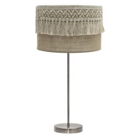 Grande lampe de table ekaterina 1xe27 cuir/sac 63x30x30 cm avec garnitures