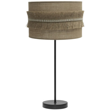Grande lampe de table kala 1xe27 noir/sac 63x30x30 cm avec franges