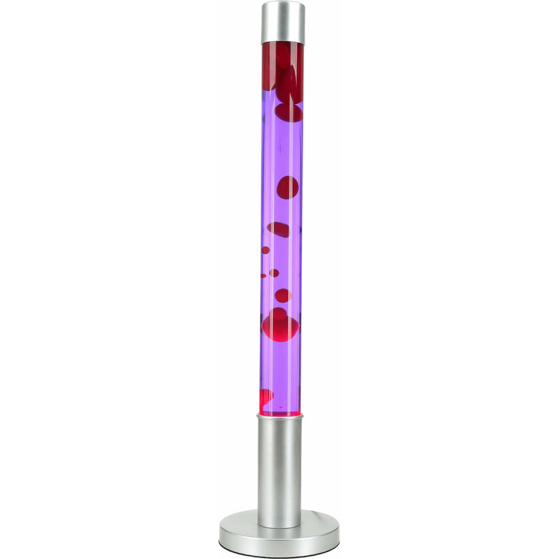 Lampe à lave XXL 76 cm – Cire rouge et liquide violet – Douille G9 jusqu'à 50W – Design rétro en métal et verre – Licht-Erlebnisse