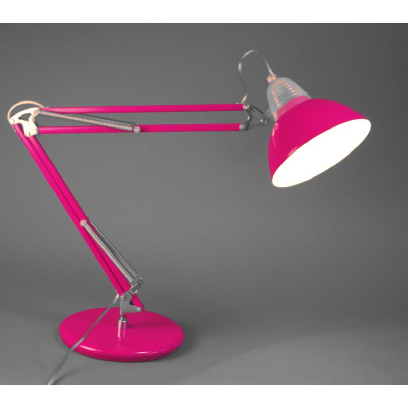 Lampe design, Grande lampe à poser articulée architecte LD95 Rose en Metal Aluminor