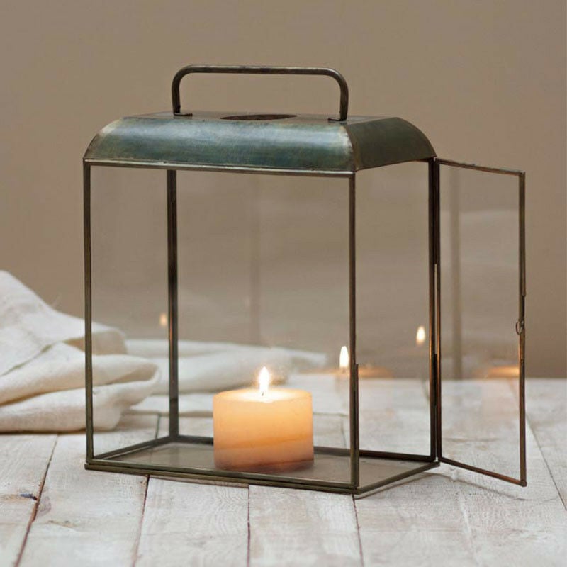 Chehoma - Grande lanterne rectangulaire anse fixe Atina 41x17x31cm