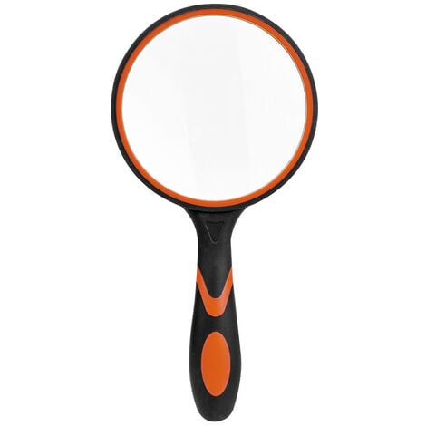 Grande loupe de lecture en verre pour livres scientifiques, journaux, lecture, insectes, passe-temps, observation de qualité supérieure,Noir et orange