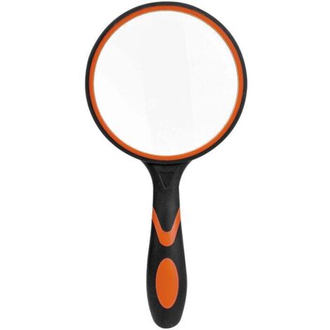 Grande loupe de lecture en verre pour livres scientifiques, journaux, lecture, insectes, passe-temps, observation de qualité supérieure,Noir et orange