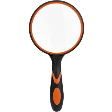 Grande loupe de lecture en verre pour livres scientifiques, journaux, lecture, insectes, passe-temps, observation de qualité supérieure,Noir et orange
