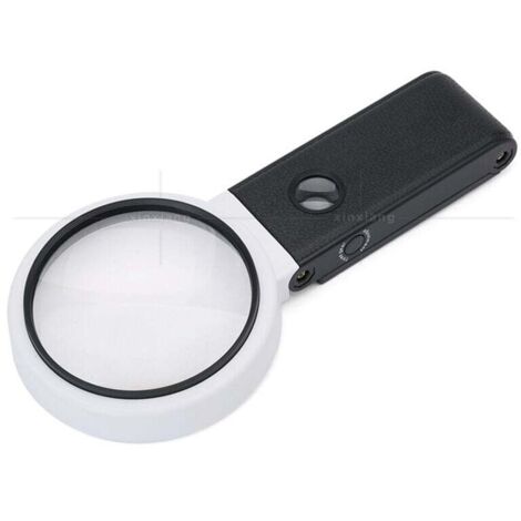Grande loupe Ulisem 4,35 pouces 3,5x 25x avec éclairage et support, loupe portative avec éclairage LED, loupe de lecture pliable pour seniors, point de croix, carte, bijoux
