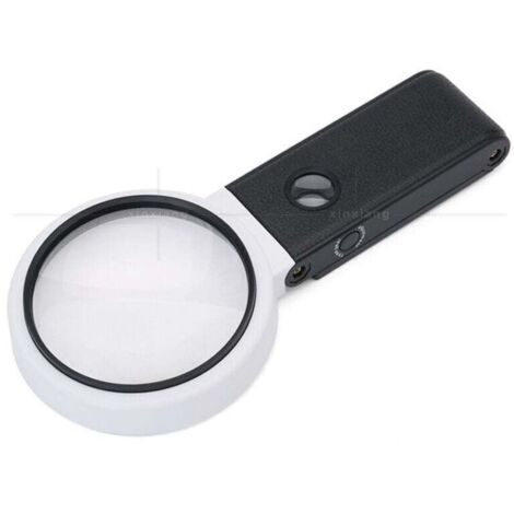 Grande loupe Ulisem 4,35 pouces 3,5x 25x avec éclairage et support, loupe portative avec éclairage LED, loupe de lecture pliable pour seniors, point de croix, carte, bijoux