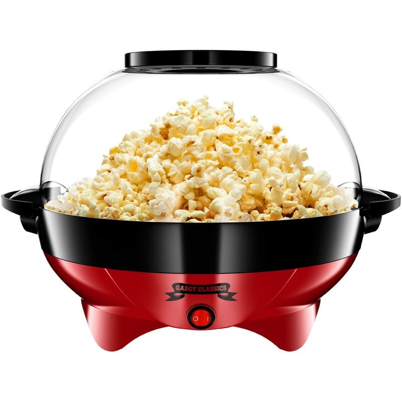 Image of Grande macchina per popcorn Gadgy Macchina per popcorn retrò da 5 l - Apparecchio per popcorn con rivestimento antiaderente e superficie riscaldante
