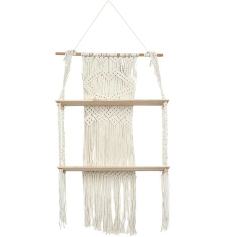 Grande mensola boho in macramè BEIGE