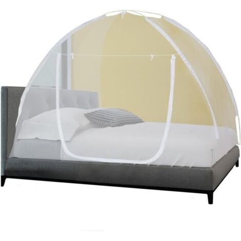 Grande moustiquaire dôme pop-up 195x180 cm mobile pour lit