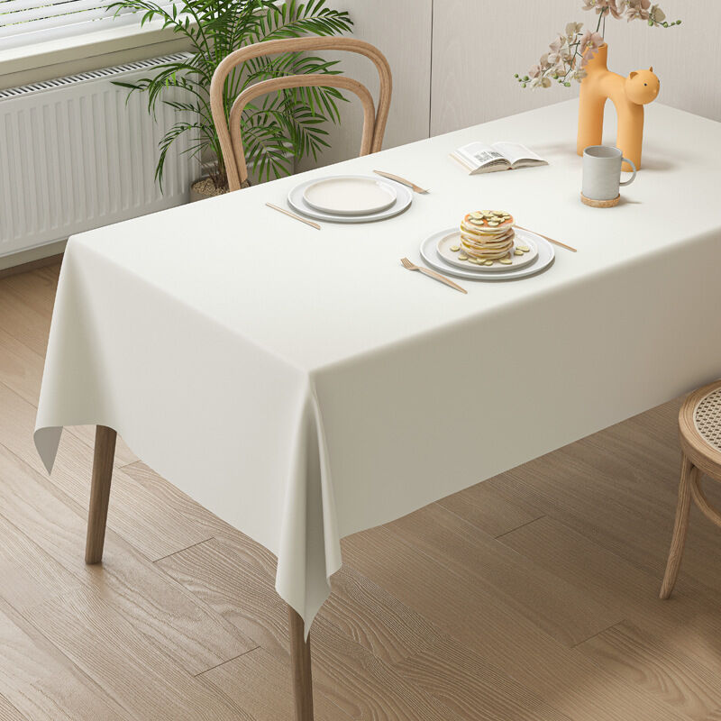 Grande nappe rectangulaire en plastique PVC facile à nettoyer - Motif lignes de tableau de bord - Pour salle à manger ou extérieur - Beige crème