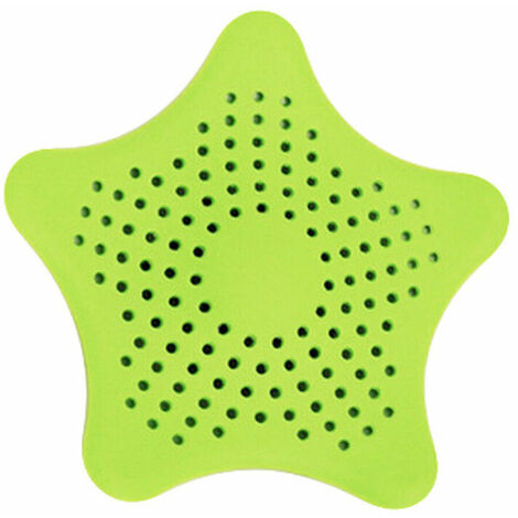 Grande passoire en silicone avec ventouses Évier de cuisine vidange baignoire douche contre cheveux, miettes 15 x 15 cm, vert
