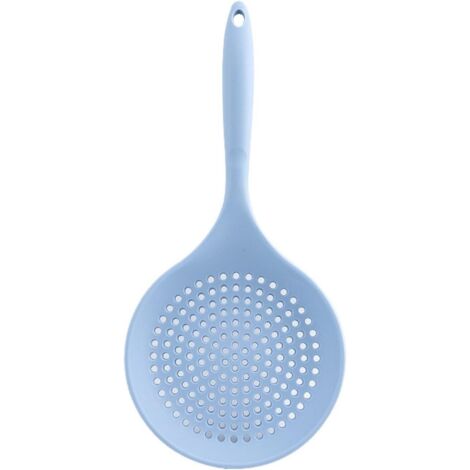 Grande passoire en silicone épaisse d'une seule pièce, résistante aux hautes températures, de qualité alimentaire, nouilles à long manche, outil de cuisine domestique, cuillère d'écumoire avec poignée