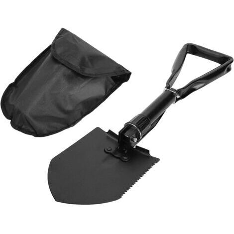 Grande pelle pliante multifonction de 47 cm avec sac de rangement, pelle de camping pour creuser, couper, raboter et scier du bois, pelle pliante