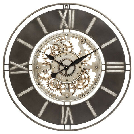 Grande Pendule murale en Métal Doré D 70 cm - Atmosphera