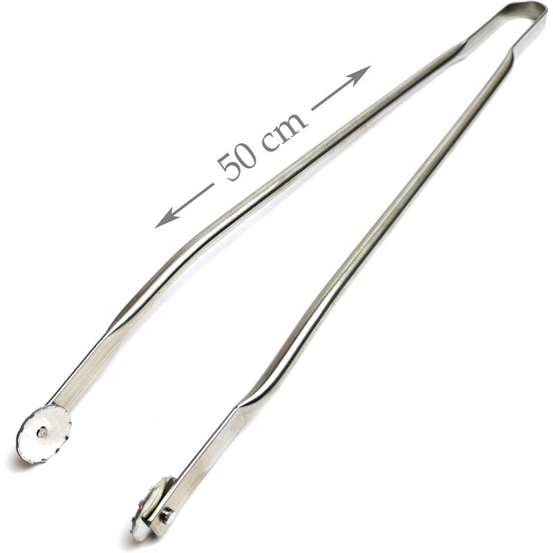 Grande Pince INOX à roulettes Multifonctions pour Barbecue, Taille 50 cm