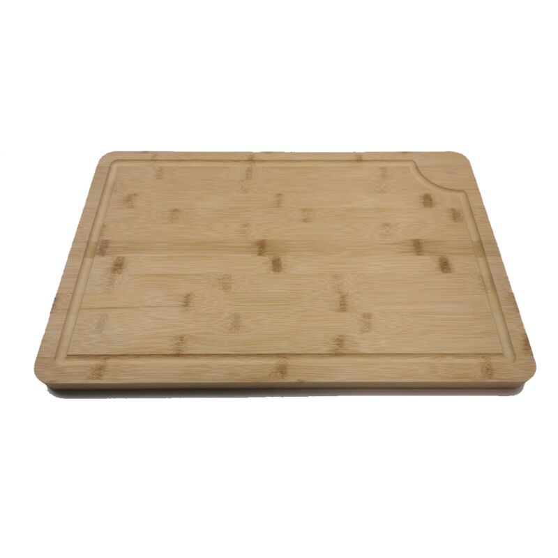 QEM - Grande Planche à découper en bambou massif avec rainure à jus - planche à découper bois de 45x30x2 cm - planche en bois pour la cuisine
