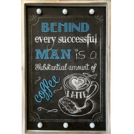 Grande Plaque en bois Coffee Latte lumineuse
