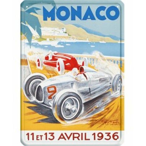 Grande plaque métal décorative Rallye de Monaco 1936