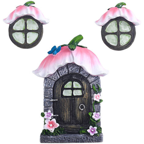 Grande porte de fée de la forêt pour Fairy Garden, Rose, lumine