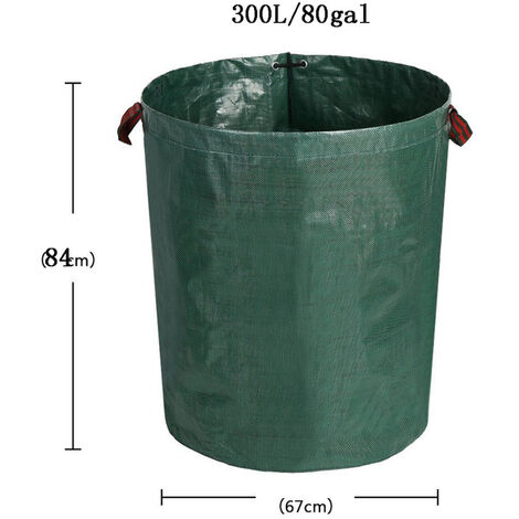 Grande poubelle d&39extérieur, sac de déchets de jardin, poubelle de cour, conteneur organique, sac de stockage de collecte de feuilles de gazon, 300/400/500L,300L