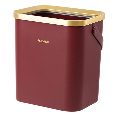 Grande poubelle dorée de salle de bains de luxe de 12L/15L, seau de stockage de déchets de cuisine, toilettes à domicile avec couvercle,12L no lid2