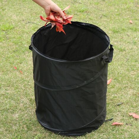 Grande poubelle pliante réutilisable en tissu Oxford, 63l, pour feuilles de jardin et plein air, bac de collecte d&39herbe,63L