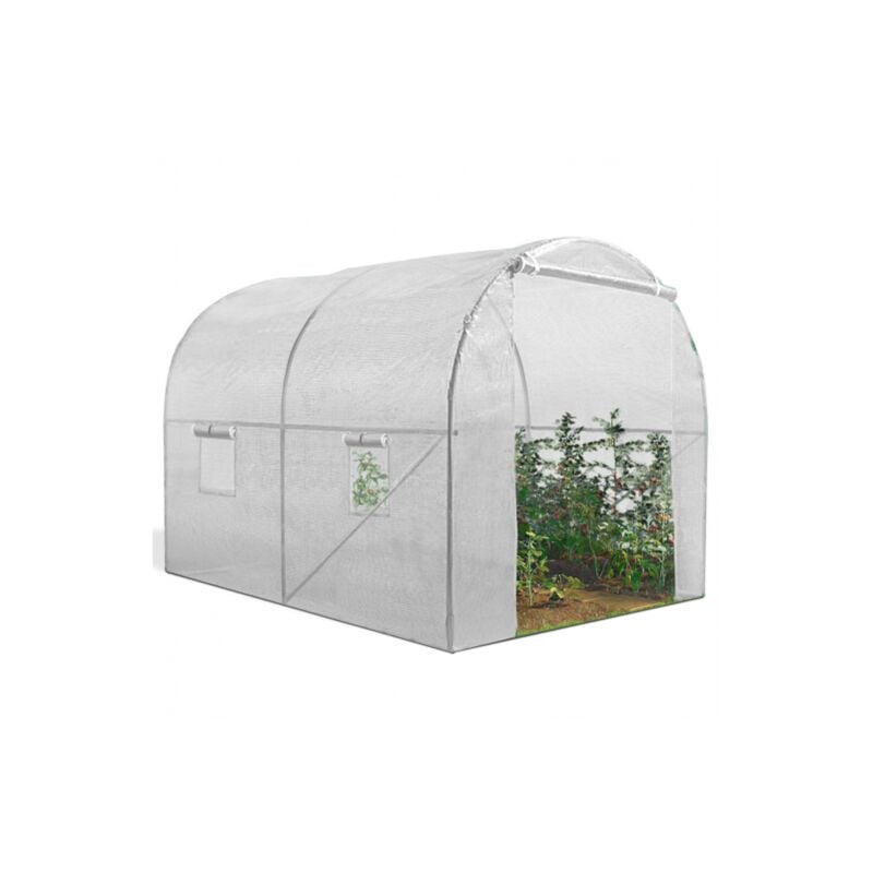 Serre tunnel de jardin Idmarket roma - 6M² - Blanche - Gamme maraîchère - 2x3M