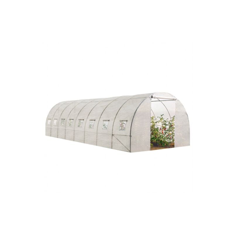 Serre tunnel de jardin 24M² blanche gamme maraîchère des andes 8x3M