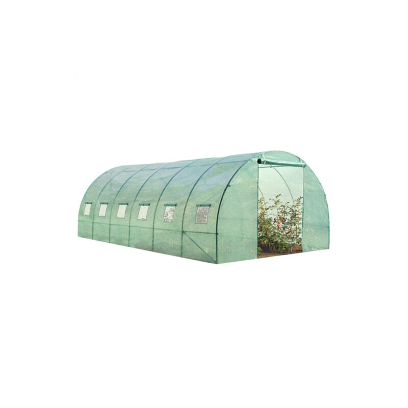 Serre tunnel de jardin 18m² verte gamme maraichère CRIMÉE 6x3M