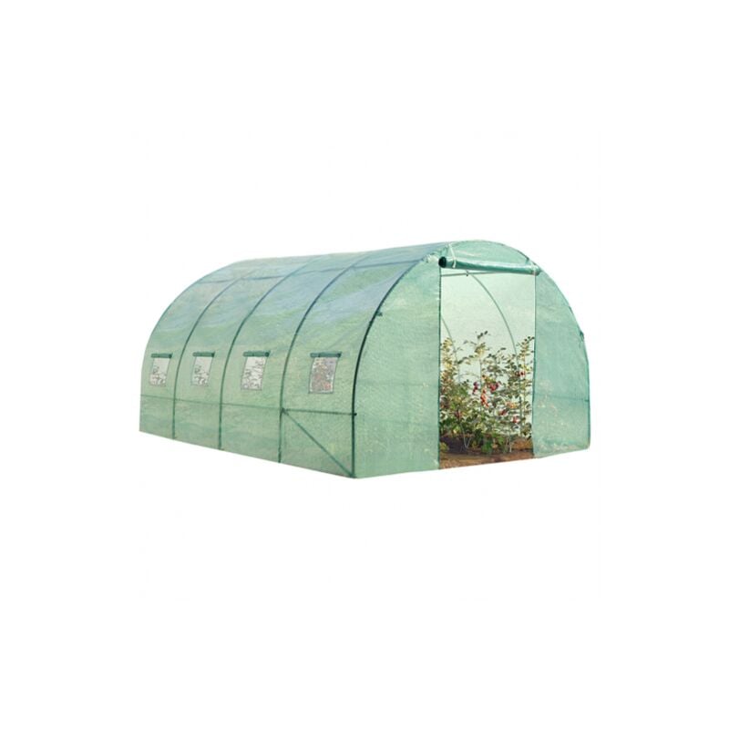 Serre tunnel de jardin 12M² verte gamme maraîchère zebra 4x3M