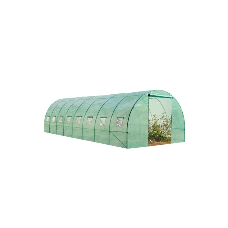 Serre tunnel de jardin 24M² verte gamme maraîchère des andes 8x3M