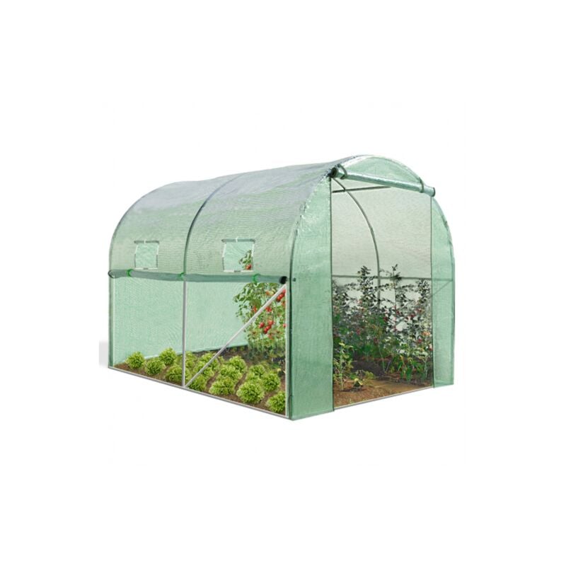 Serre tunnel de jardin 4 saisons 6M² verte gamme maraîchère roma 2x3M