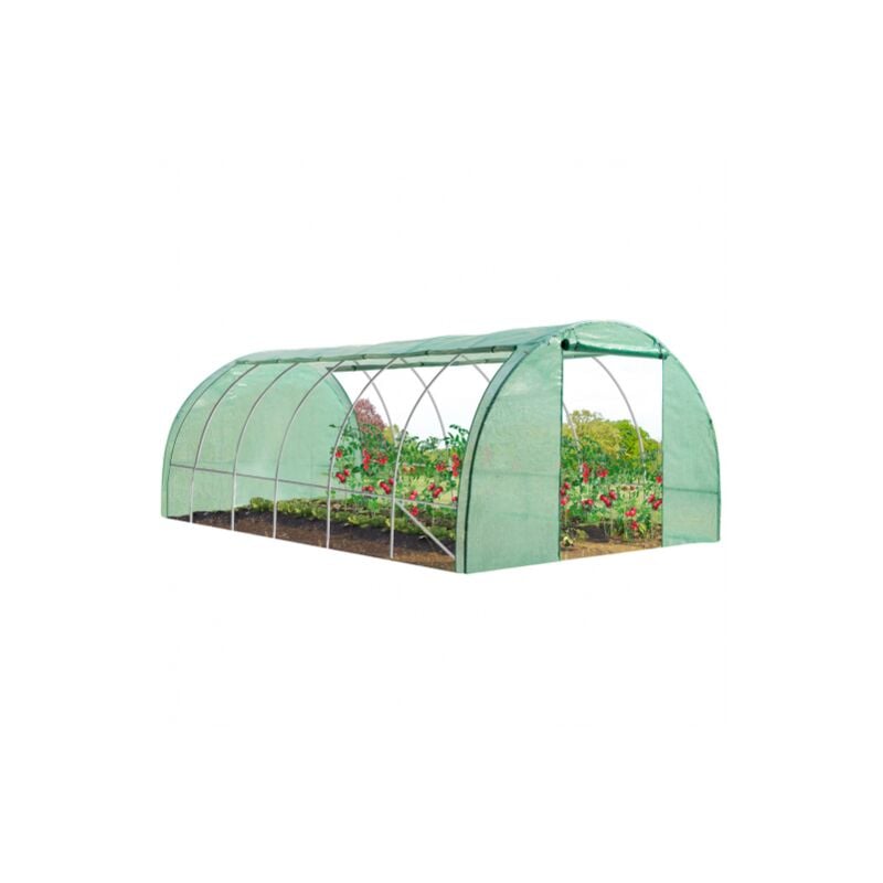 Serre tunnel de jardin 4 saisons 18M² verte gamme maraîchère crimée 6x3M
