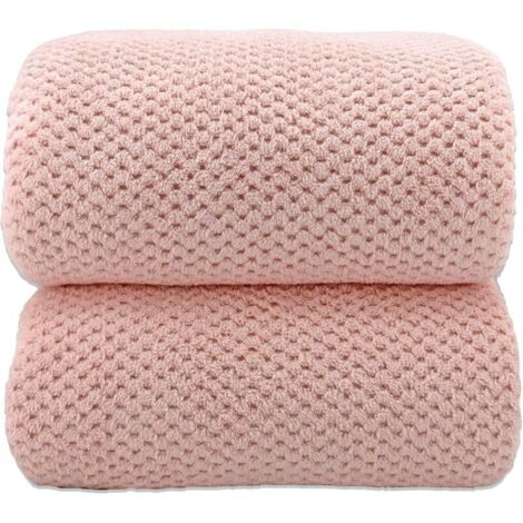 Grande serviette de bain adulte, serviette de bain de luxe extra large, microfibre ultra-douce et très absorbante, rose, 90175cm
