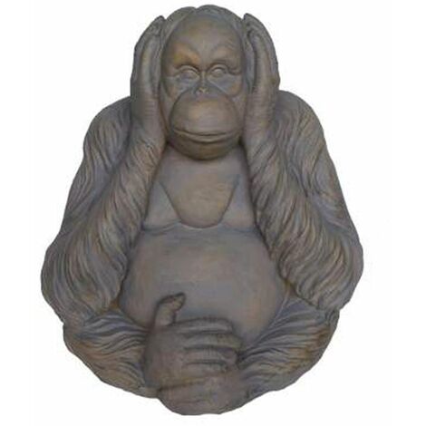 Grande statuette Orang Outan N'entend rien