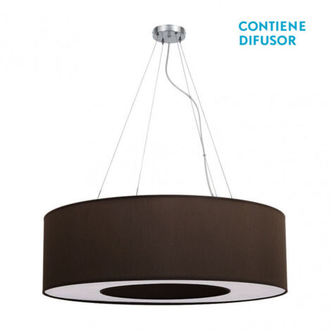 Grande suspension haiti 4xe27 chrome/marron regx80x80 cm