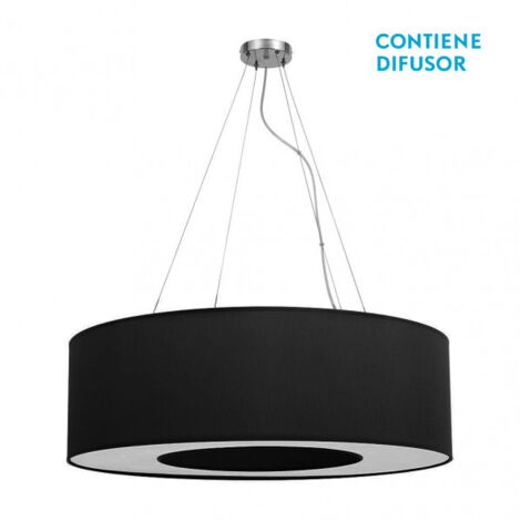 Grande Suspension Haiti Chrome/Noir 4xE27 (40120xØ80x80cm)