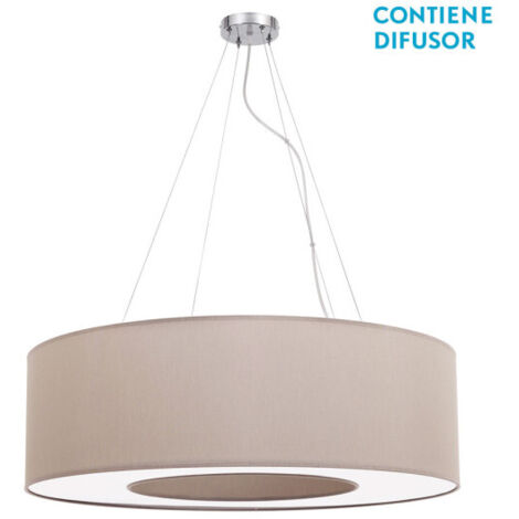 Grande suspension Haiti Chrome/Pierre 4xE27 (40120xØ80x80cm)