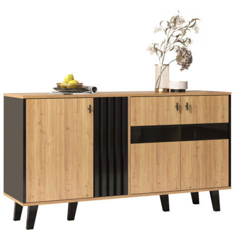 Grande table basse design— Une table de salon avec tiroirs, offrant un rangement polyvalent et une allure unique.