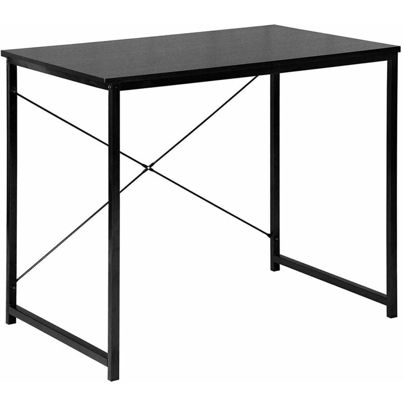 Grande table de bureau adulte design desktop 80 cm MDF noir - Noir