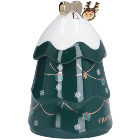 Grande Tasse Céramique de Noël 500ml avec Couvercle et Cuillère - Idée Cadeau Fêtes