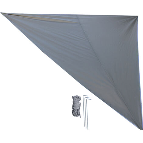 Grande Tente de Camping Anti-UV Portable et Résistante au Vent - Bâche Triangle avec Tapis de Sol (Vert Clair Revêtement Argenté 5x5x5m)