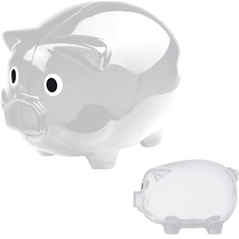 Grande tirelire en plastique transparent, idée cadeau, tirelire, boîte à monnaie, vendue à l'unité ou par lot de deux, 12,5 x 10 x